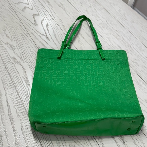 Michael Kors Green Tote Bag with Monogram Pattern - Picture 2 of 9